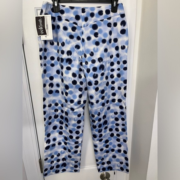Willi Smith• NWT, Fun Spotted Blue White Wide Leg Pants, Size 8P - Picture 4 of 12